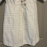 7 For All Mankind  White Puff Sleeve Babydoll Mini Tie Back Dress Large Photo 6