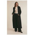 Favorite Daughter The Simon Double Breasted Longline Coat Size Small Black Photo 2