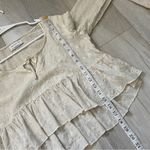 Urban Outfitters  Top florence embroidered floral ruffle crop womens Beige medium Photo 6