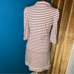 Buru Women’s Nautical Striped Puffed Sleeve Polo Stretch Dress Size M Preppy Red Size M Photo 5