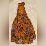 Farm Rio NEW  Orange Wonderful Bouquet halter floral Maxi Dress sz XS Photo 4
