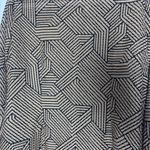 Misook Tan Black Geometric Print Snap Jacket Sz Small Lightweight Open Weave Photo 5