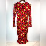 A pea in the pod  M Red Ruched Sides Dress with Yellow Flowers - Maternity Photo 1