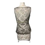 Ann Taylor  Loft silver lace V neck scalloped top sleevless, cami attached size 8 Photo 7