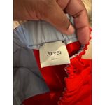 ALYSI Wool Wide Leg Red Trousers Pants Womens Size 6 Elastic Waist Holiday Party Photo 7