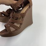 Bella Vita  Shoes Womens Size 9.5W Brown Wedge Heels Braided Strappy‎ Sandals Zip Photo 3
