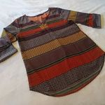Ezra  Multicolored Bohemian Moroccan Print Tunic Top Photo 3