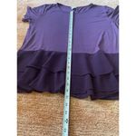 Yelete  Women’s T-shirt  Blouse with chiffon peplum Stretch Short Sleeve Size L Photo 3