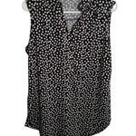 Sleeveless Popover Blouse Black White Polka Dots Size M Photo 0