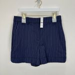 J.Crew  Collection High Rise Short Pinstripe Italian Wool Blend Navy US 12 NWT Photo 4