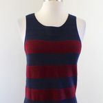 Loft Ann Taylor Navy Blue Red Striped Sleeveless Knit Sweater Dress Size… Photo 1