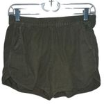 Madewell Desert Green Pull On Shorts Pockets Elastic Waist Women's Size XS Photo 0