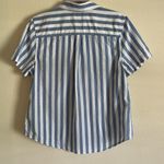 L. L. Bean classic white blue striped organic cotton button down boxy shirt M​​ Size M Photo 6