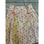 Elevenses  Women's Size 2 Yellow Pink Floral Stripe A-Line Skirt Cotton Blend Photo 1
