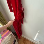 Lovers + Friends Edith Crimson Red Velvet Cut Out Long Sleeve Gown S Photo 7