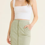 We The Free Free People corduroy zip front high waisted pencil skirt pale green Photo 0