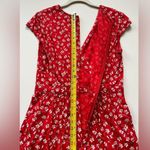 J. Crew Mercantile Red Floral V Neck Faux Wrap Dress Photo 7