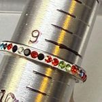 Fashion Ring Multicolor Rhinestone Infinity Band Size 9.25 Stainless Steel 19mm Photo 3