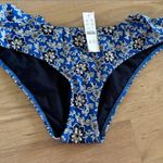 J.Crew Ruffle bikini bottom in cobalt floral Bright Azurite Floral large NWT Photo 2