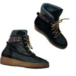 Coolway Black Leather & Plaid Lace Up Ankle Boots US 7 Photo 0