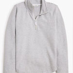 J.Crew Striped Terry Half-zip Pullover Sweatshirt Grey White Preppy Athleisure Photo 0