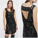 Free People  Speak Easy Beaded Mini Dress Black Photo 1