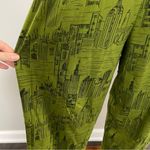 Vintage Michael Carrie Pants Lounge Buildings Art To Wear Lagenlook Green Black Size L Photo 6