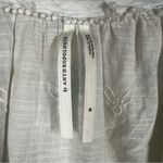 Anthropologie  White Blue Tie Dye Floral Embroidered Eyelet Top Photo 2