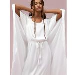 Anthropologie  Erika Peña Cape Dress White Maxi Gown Photo 12