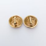 Vintage Clip On Earrings Mustard Yellow & Gold Tone Statement Stylish 1" Photo 4