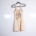 Wilfred Aritzia Aperature Tie Back Squareneck Japanese Crepe Mini Dress Beige 2 Photo 1