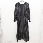 Terra & Sky Womens Dress Size 2X Black Gray Stripe Long Sleeve Maxi Boho Cottage Photo 5