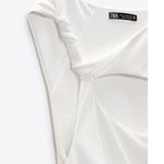 ZARA dress mini fitted one sleeve white cut out party coctail wedding Photo 11