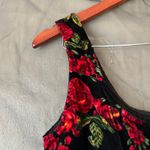 Nasty Gal Red and Black Floral Lace Up Boned Corset Top US Size 8 Photo 2