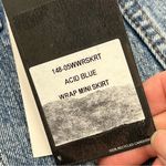 RE/DONE  Acid Blue‎ Wrap Mini Skirt Womens Size 27 Button Denim Jean Pocket NEW Photo 4