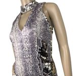 Fab'rik Bodycon Sequins Snakeskin Mini Dress Sz S Cocktail Party Club Sexy Date Purple Photo 1