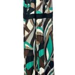 Eliza J Green & Brown Printed V-Neck Fit & Flare Maxi Dress 12 Photo 1