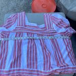 Old Navy  Blue and Red Striped Blouse linen blend size XL Photo 4
