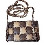 Handcrafted Thai Coconut Shell Bag Patchwork Boho Hippie Hawaiian Tropical Brown Photo 2