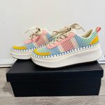 Nicole Miller  New York Brita Colorful Platform Patchwork Sneakers Size 6.5 Photo 0