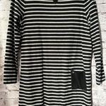 J. Jill Black‎ Grey Striped Long Sleeve TShirt Dress Cotton Women’s M Gray Size M Photo 0