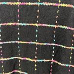 cj banks  hand embroidered zip up cardigan sweater vest black pastel 2X ramie Photo 2