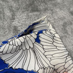 Talbots Blouse Floral Print Top Flower Blue White Casual Office Size Medium Photo 6