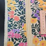 Antik Kraft  Boho Floral Patterned Jute Handbag with Wooden Handle Photo 1