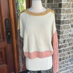 Cozy Cropped Sweater Freshman Acrylic Knit Crochet Gold Beige Brown Multiple Size XL Photo 1
