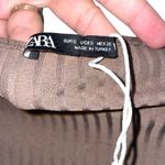 ZARA  Ribbed Long Sleeve Square Neck Mini Dress Brown Size S Photo 2