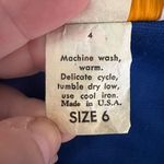 Vintage 70s Newton Centre Long Sleeve Pleated Dress Blue USA Union Made Size 6 Photo 6