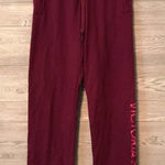 Victoria's Secret Victoria Sport Burgundy‎ Jogger Sweatpants Lounge Drawstring Athletic Logo XS Photo 0