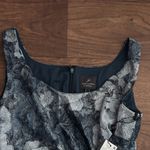 Adrianna Papell  Matelasse Elegant Floral Maxi Dress with Slit Midnight Blue Prom Photo 1