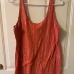 Maurice's  coral pink print tank top size Large Photo 0